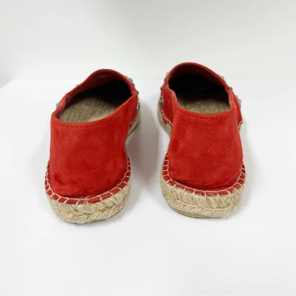 The Kooples Red Suede Studded Espadrilles 38 8